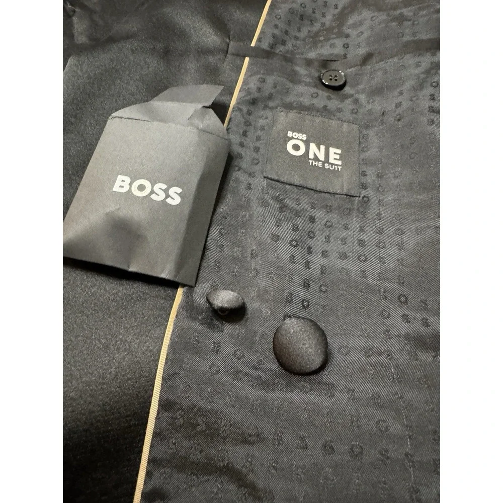 Boss By Hugo Boss Black Tuxedo Jacket 38R Super 120s Wool